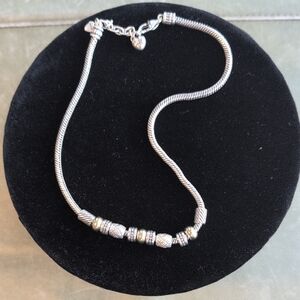 Brighton Silver Necklace with Gold Accent Beads